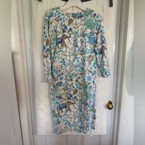 J. McLaughlin Blue and Orange Patterned dress